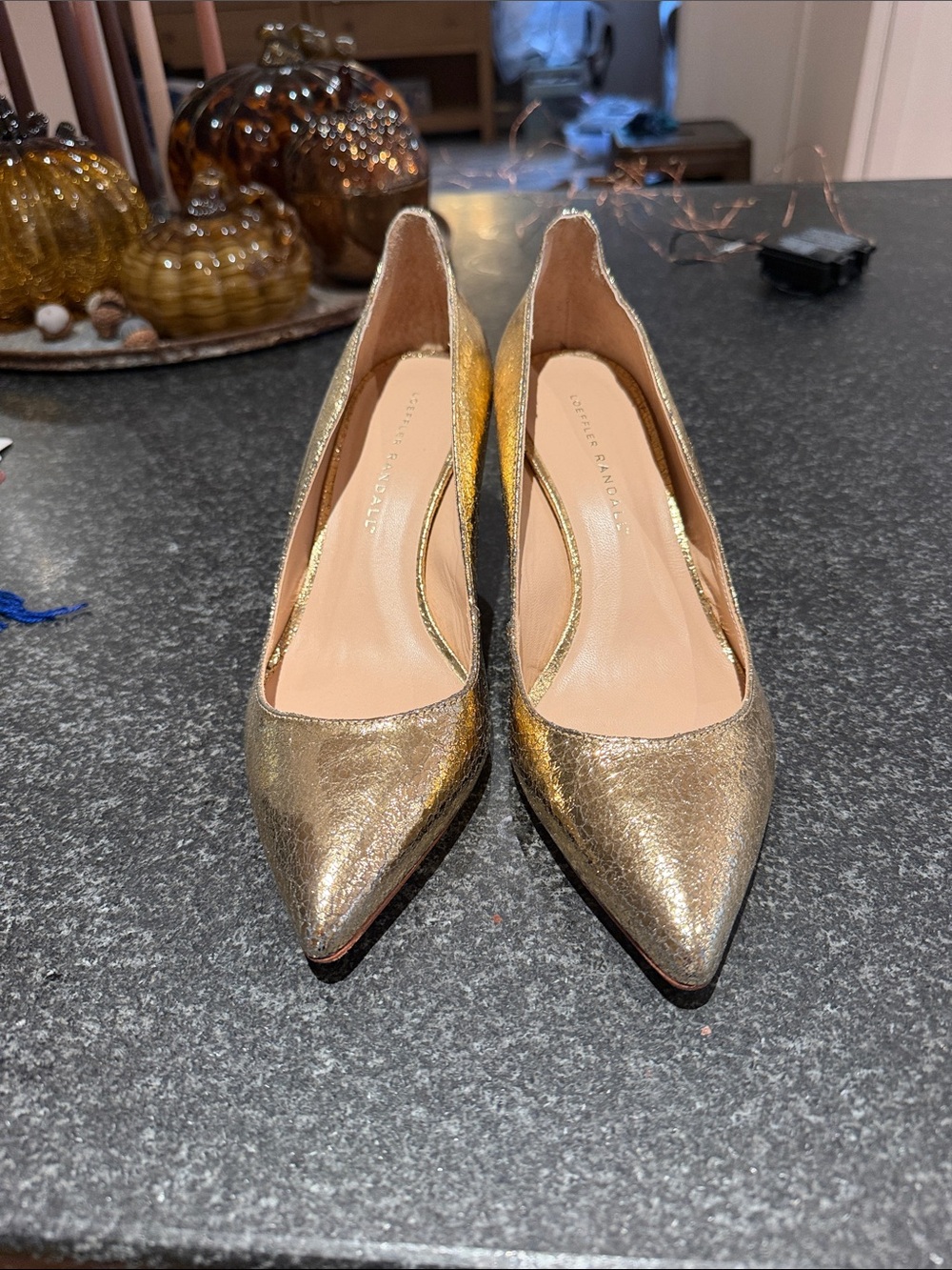 Loeffler Randall gold heel